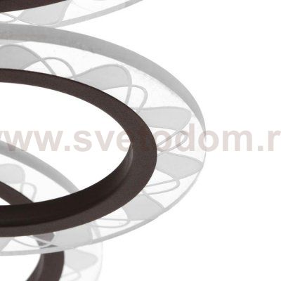 Люстра с ПДУ 10021/6CF LED 110Вт 3000-6000К диммер кофе 62х62х12 см