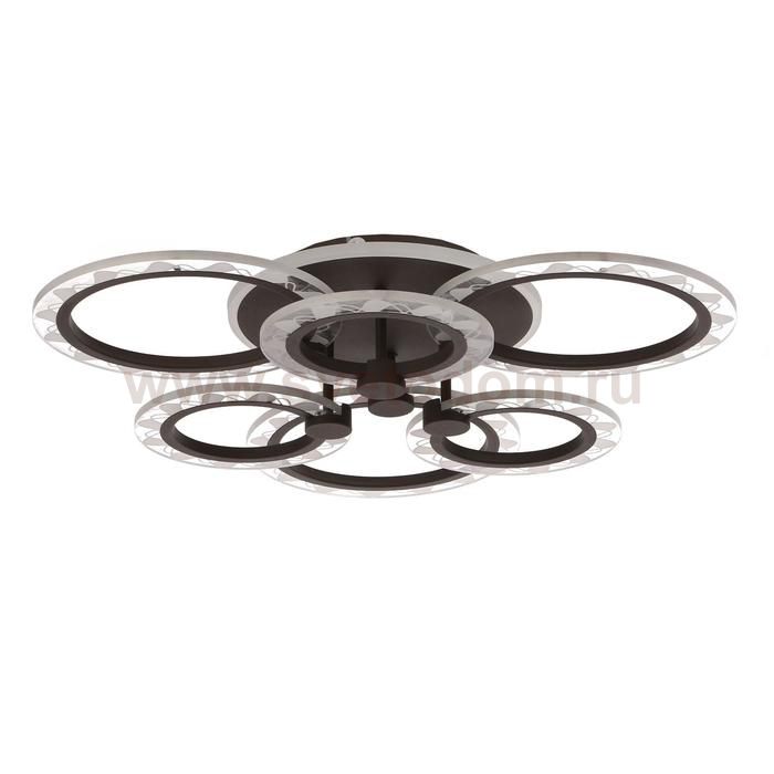 Люстра с ПДУ 10021/6CF LED 110Вт 3000-6000К диммер кофе 62х62х12 см