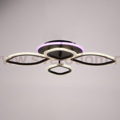 Люстра с ПДУ 10022/4BK LED 85Вт 3000-6000К диммер черный 67х53х10 см