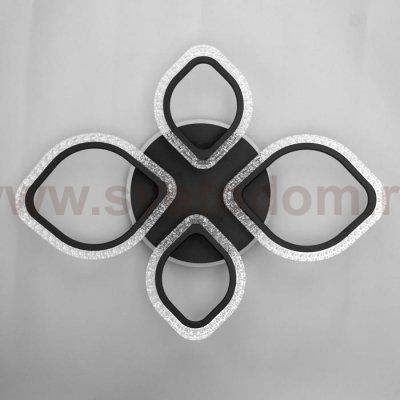 Люстра с ПДУ 10022/4BK LED 85Вт 3000-6000К диммер черный 67х53х10 см