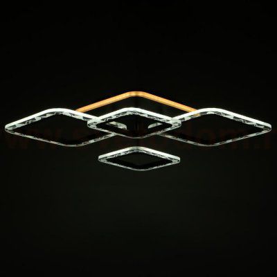 Люстра с ПДУ 10026/4BK LED 92Вт 3000-6000К диммер черный 78х52х9 см