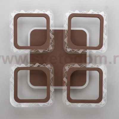 Люстра с ПДУ 10027/4CF LED 79Вт 3000-6000К диммер кофе 41х41х7 см