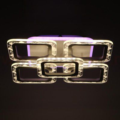 Люстра с ПДУ 10028/5WT LED 94Вт 3000-6000К диммер белый 41х41х9 см