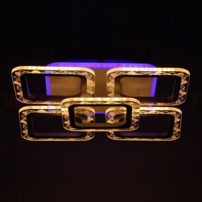 Люстра с ПДУ 10028/5WT LED 94Вт 3000-6000К диммер белый 41х41х9 см