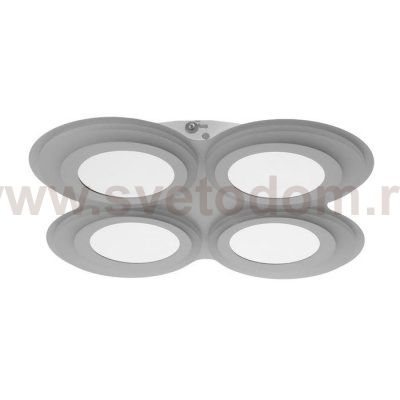 Люстра с ПДУ 10035/5 LED 95Вт 3000-6000К диммер 3D подсветка белый 49х49 см