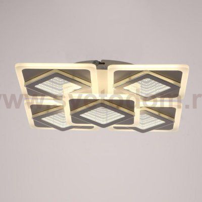 Люстра с ПДУ 10036/5 LED 150Вт 3000-6000К диммер 3D подсветка белый 59х59 см