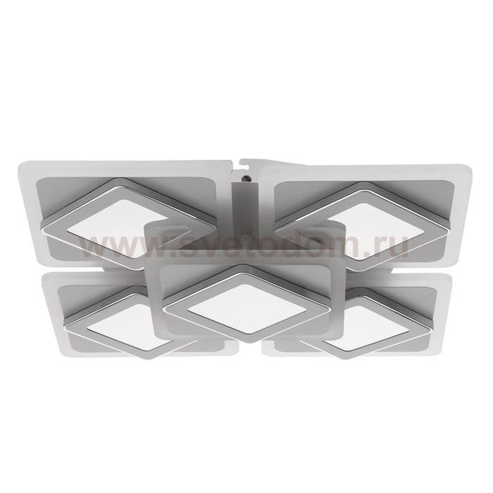 Люстра с ПДУ 10036/5 LED 150Вт 3000-6000К диммер 3D подсветка белый 59х59 см