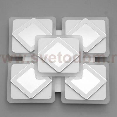 Люстра с ПДУ 10036/5 LED 150Вт 3000-6000К диммер 3D подсветка белый 59х59 см