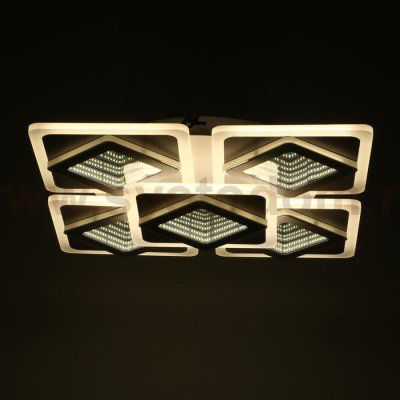 Люстра с ПДУ 10036/5 LED 150Вт 3000-6000К диммер 3D подсветка белый 59х59 см