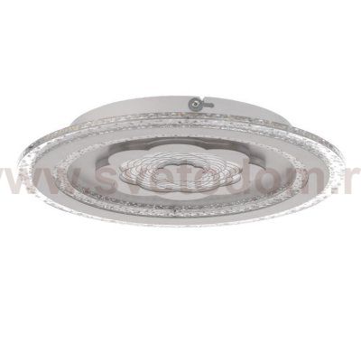 Люстра с ПДУ 10031/1 LED 85Вт 3000-6000К диммер белый-прозрачный 39х39х5 см