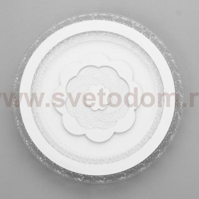 Люстра с ПДУ 10031/1 LED 85Вт 3000-6000К диммер белый-прозрачный 39х39х5 см