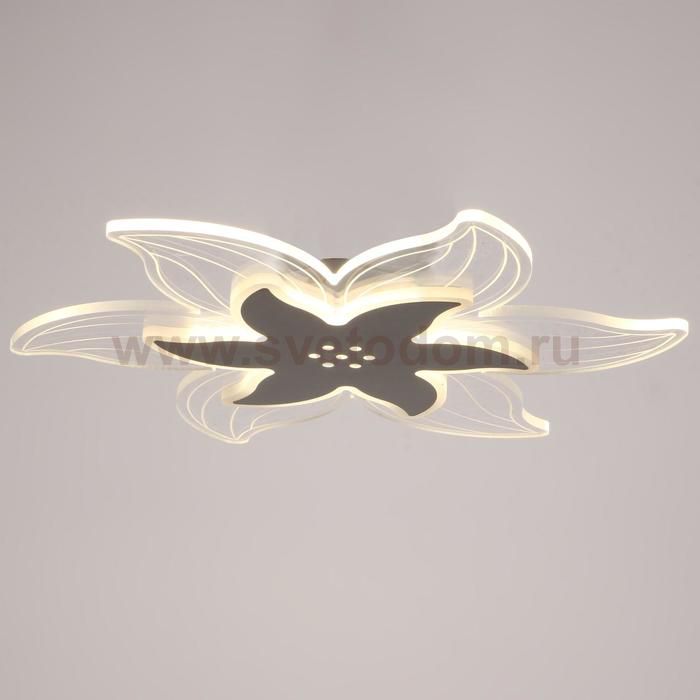 Люстра с ПДУ 10033/1 LED 70Вт 3000-6000К диммер белый-прозрачный 50х50х7 см