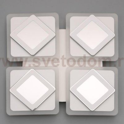 Люстра с ПДУ 10036/4 LED 120Вт 3000-6000К диммер 3D подсветка белый 59х59 см