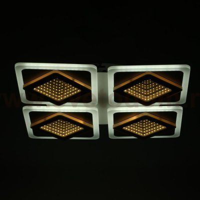 Люстра с ПДУ 10036/4 LED 120Вт 3000-6000К диммер 3D подсветка белый 59х59 см