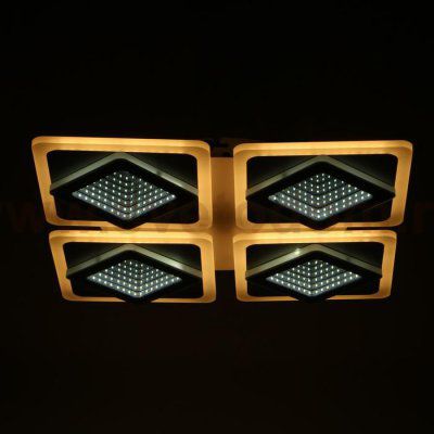 Люстра с ПДУ 10036/4 LED 120Вт 3000-6000К диммер 3D подсветка белый 59х59 см