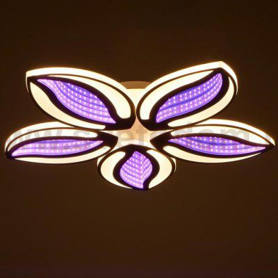 Люстра с ПДУ 10016/5 LED 120Вт 3000-6000К диммер с подсветкой белый 50х50х10 см