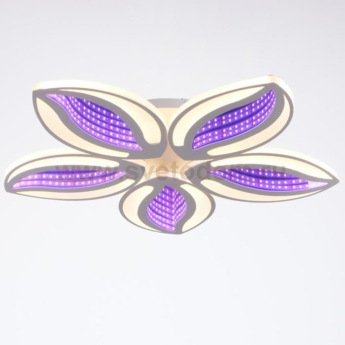 Люстра с ПДУ 10016/5 LED 120Вт 3000-6000К диммер с подсветкой белый 50х50х10 см