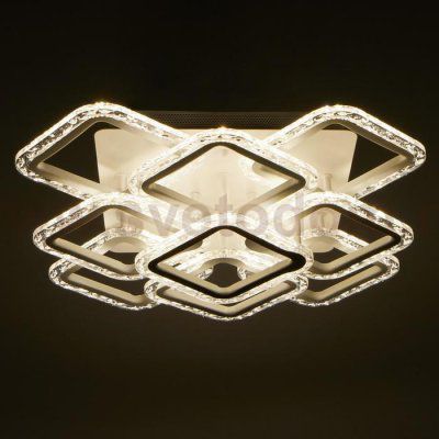 Люстра с ПДУ 10018/9WT LED 162Вт 3000-6000К диммер белый 50х50 см