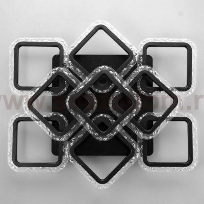 Люстра с ПДУ 10018/9BK LED 162Вт 3000-6000К диммер черный 50х50 см