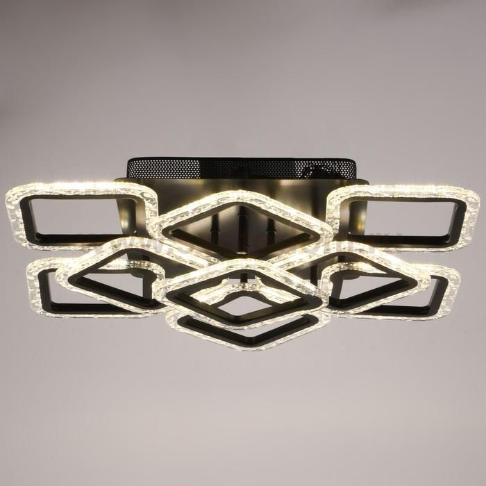 Люстра с ПДУ 10018/9BK LED 162Вт 3000-6000К диммер черный 50х50 см