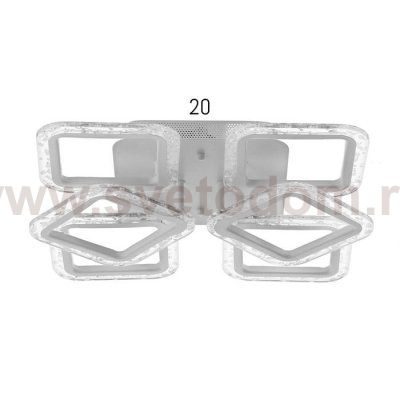 Люстра с ПДУ 10018/6WT LED 108Вт 3000-6000К диммер белый 42х42 см