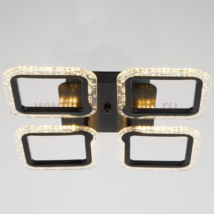 Люстра с ПДУ 10018/4BK LED 72Вт 3000-6000К диммер черный 38х38 см
