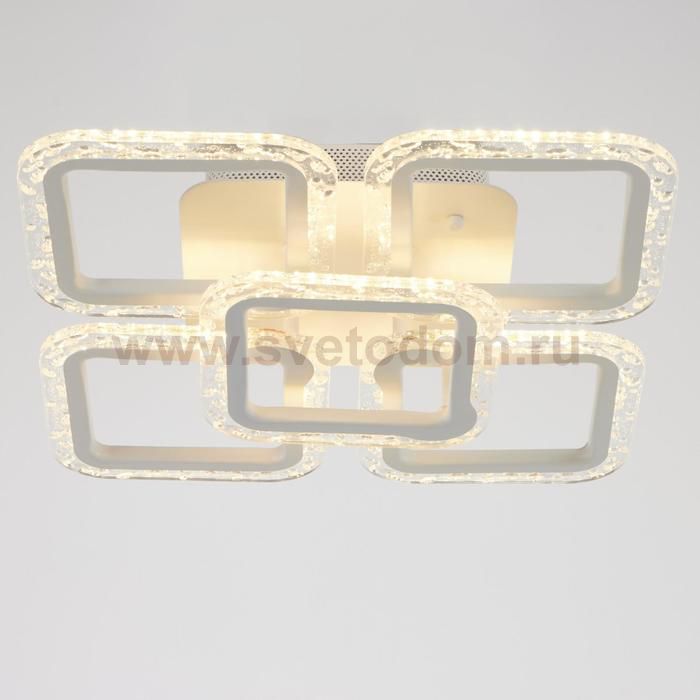 Люстра с ПДУ 10018/5WT LED 90Вт 3000-6000К диммер белый 38х38 см