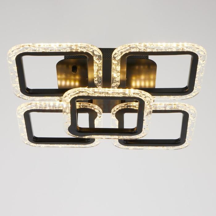 Люстра с ПДУ 10018/5BK LED 90Вт 3000-6000К диммер черный 38х38 см