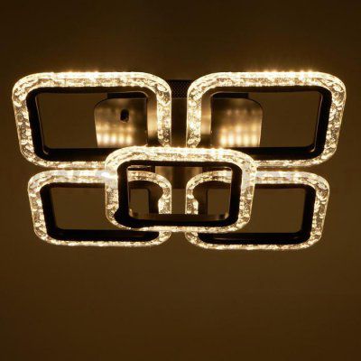 Люстра с ПДУ 10018/5BK LED 90Вт 3000-6000К диммер черный 38х38 см