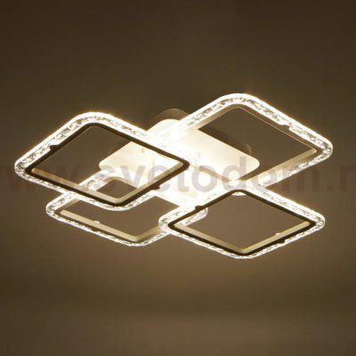 Люстра с ПДУ 10019/4WT LED 120Вт 3000-6000К диммер белый 58х58 см