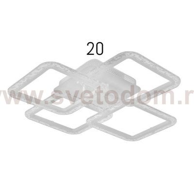 Люстра с ПДУ 10019/4WT LED 120Вт 3000-6000К диммер белый 58х58 см