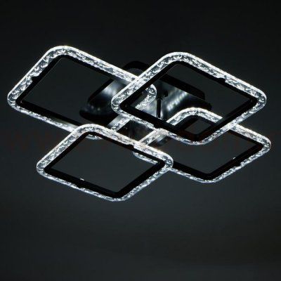 Люстра с ПДУ 10019/4BK LED 120Вт 3000-6000К диммер черный 58х58 см