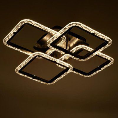 Люстра с ПДУ 10019/4BK LED 120Вт 3000-6000К диммер черный 58х58 см