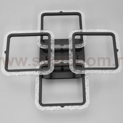 Люстра с ПДУ 10019/4BK LED 120Вт 3000-6000К диммер черный 58х58 см