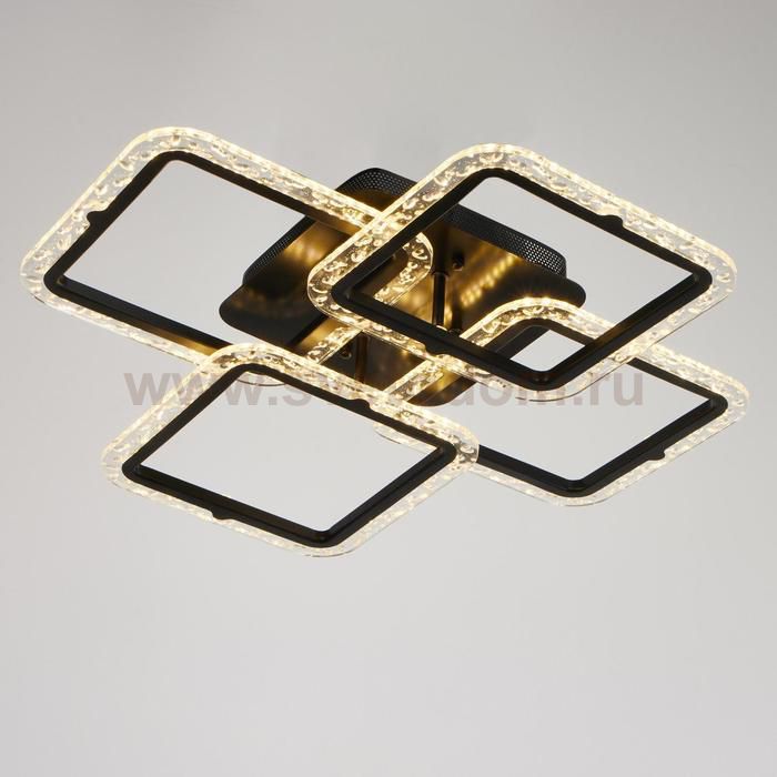 Люстра с ПДУ 10019/4BK LED 120Вт 3000-6000К диммер черный 58х58 см