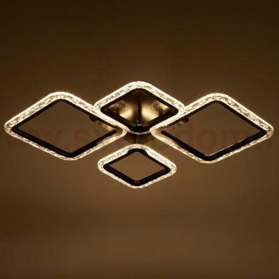 Люстра с ПДУ 10020/4BK LED 96Вт 3000-6000К диммер черный 71х50 см