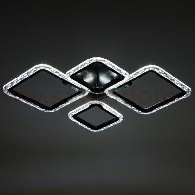 Люстра с ПДУ 10020/4BK LED 96Вт 3000-6000К диммер черный 71х50 см