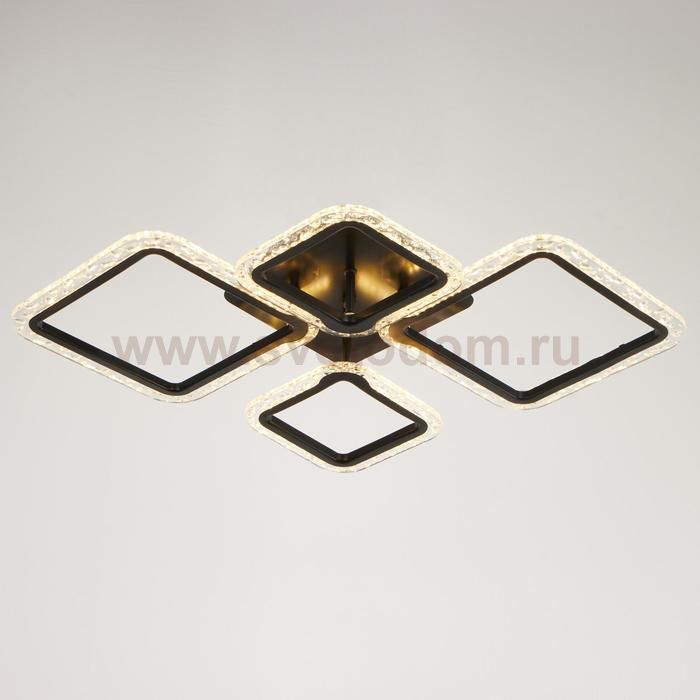 Люстра с ПДУ 10020/4BK LED 96Вт 3000-6000К диммер черный 71х50 см