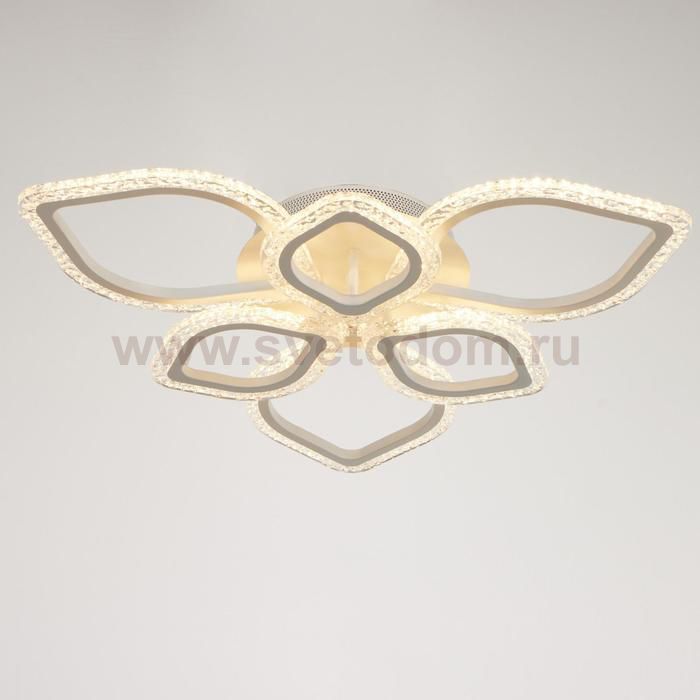 Люстра с ПДУ 10021/6WT LED 145Вт 3000-6000К диммер белый 61х61 см