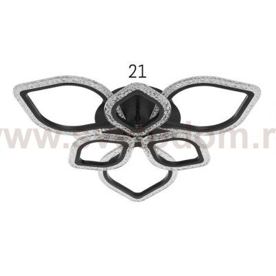 Люстра с ПДУ 10021/6BK LED 145Вт 3000-6000К диммер черный 61х61 см