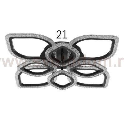 Люстра с ПДУ 10021/8BK LED 152Вт 3000-6000К диммер черный 66х66 см