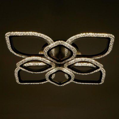 Люстра с ПДУ 10021/8BK LED 152Вт 3000-6000К диммер черный 66х66 см