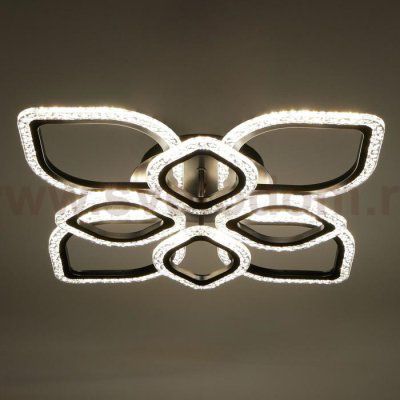 Люстра с ПДУ 10021/8BK LED 152Вт 3000-6000К диммер черный 66х66 см