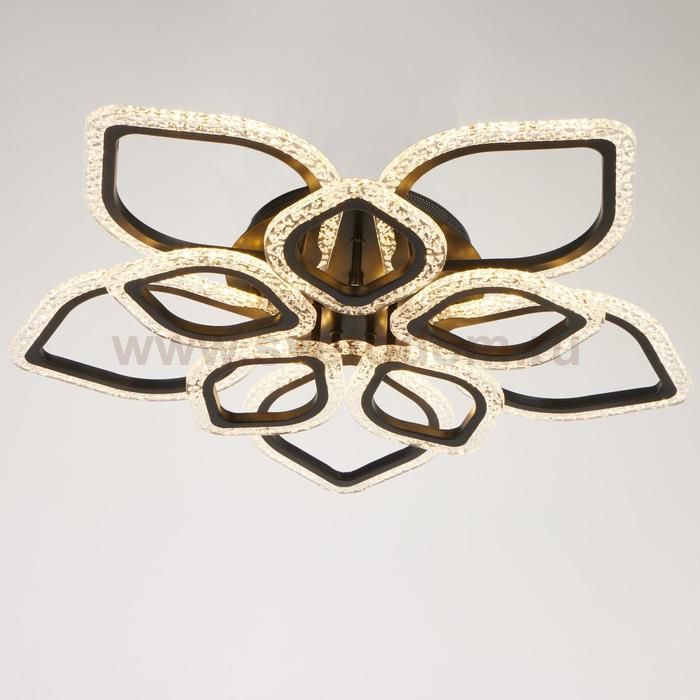 Люстра с ПДУ 10021/10BK LED 190Вт 3000-6000К диммер черный 70х70 см