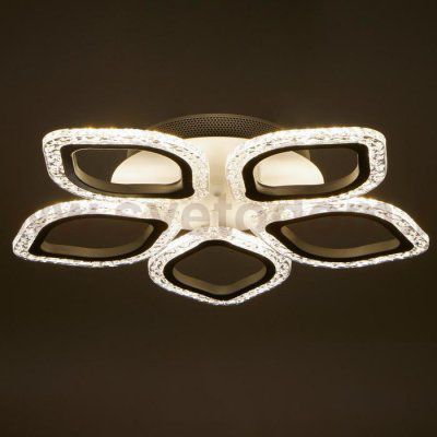 Люстра с ПДУ 10021/5WT LED 76Вт 3000-6000К диммер белый 48х48 см