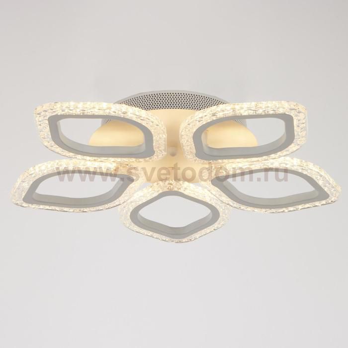 Люстра с ПДУ 10021/5WT LED 76Вт 3000-6000К диммер белый 48х48 см