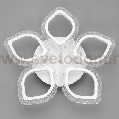 Люстра с ПДУ 10021/5WT LED 76Вт 3000-6000К диммер белый 48х48 см