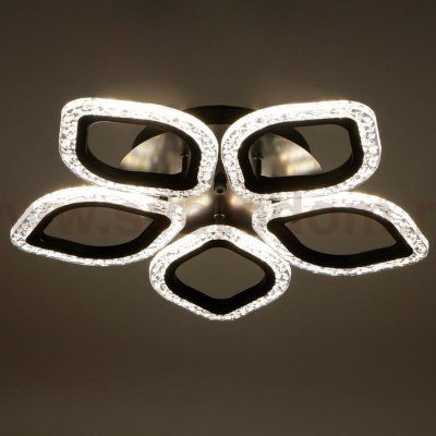 Люстра с ПДУ 10021/5BK LED 76Вт 3000-6000К диммер черный 48х48 см