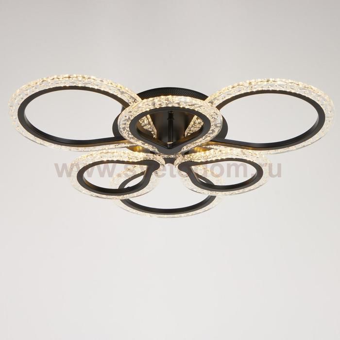 Люстра с ПДУ 10022/6BK LED 120Вт 3000-6000К диммер черный 60х60 см