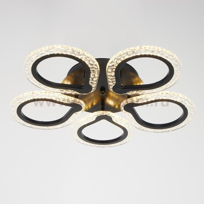 Люстра с ПДУ 10022/5BK LED 80Вт 3000-6000К диммер черный 52х52 см